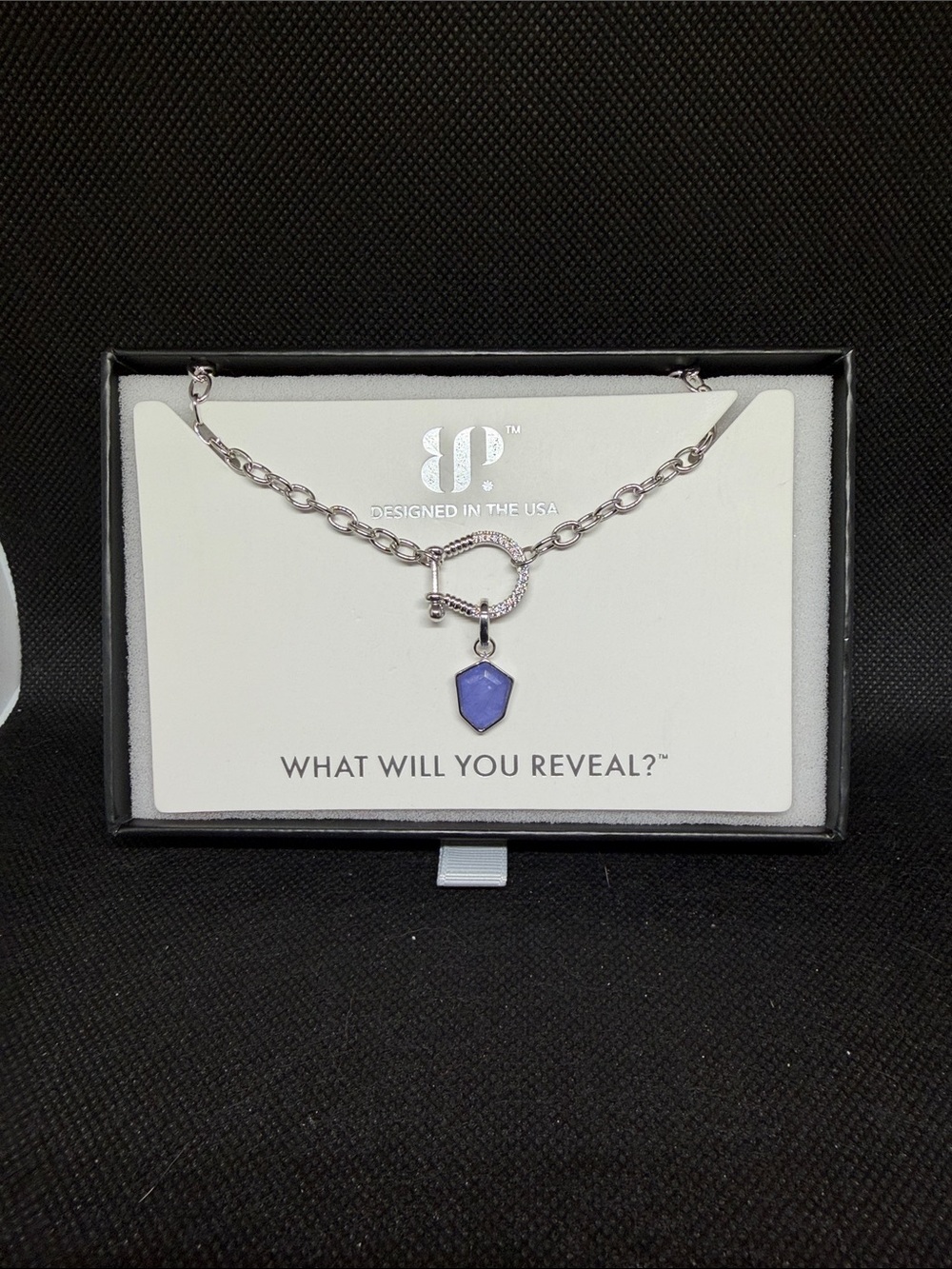 Lavender Fluorite on Rhodium Necklace